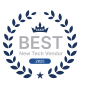 CEATI Best New Tech Vendor 2025 award badge, a laurel wreath around the word BEST